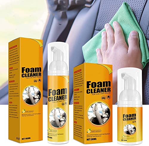 DENGWANG Amplesunshine Foam Cleaner, Amplesunshine Powerful Stain Removal Kit, Foam Cleaner for Car and House Lemon Flavor, Strong Decontamination Cleaners Spray for Kitchen (30ml, 3pcs)