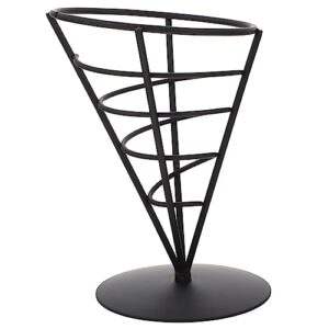 Angoily French Fry Holder Cone French Fries Stand Cone Basket Stainless Steel Spiral Cone Display Appetizer Serving Rack for Restaurant