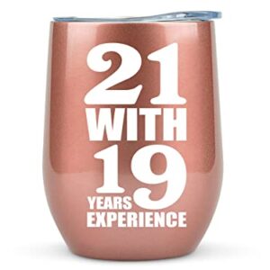 40th Birthday Gifts for Women – 12oz Wine Tumbler Mug – Turning 40, Funny, Unique Gift Idea for Her, Mom, Glass, Happy, Bday, Glass, Cup