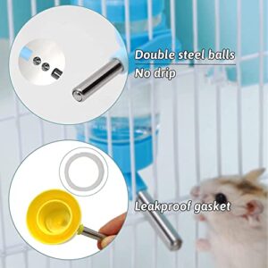 Hamster Water Bottle Small Animal Standing Water Dispenser Ceramic Base Cage Hanging Water Feeding Bottles Auto Dispenser for Hamster Guinea Pig Squirrel Rabbit Hedgehog (Blue)