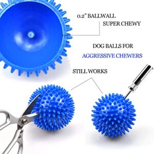 Ousiya Dog Balls 4.5” Squeaky Dog Toys Spikey Dog Ball for Aggressive Chewers Heavy Duty Teething Large Medium Durable Dogs Balls (4 Pack)