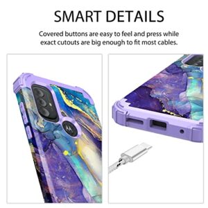 Rancase Compatible with Moto G Power 2022 Case,Three Layer Heavy Duty Shockproof Protection Hard Plastic Bumper +Soft Silicone Rubber Protective Case for Moto G Power 2022,Purple