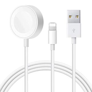[apple mfi certified] for apple watch charger magnetic charging cable 4.9 ft/1.5m, 2 in 1 iphone watch charger for apple watch series se/8/7/6/5/4/3/2/1 iphone 14/13/12/11 pro/pro max/xs max/xs/xr