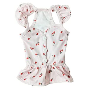 dog cat rose suspender dress floral dog skirt elegent dog outfit cat dress for party wedding birthday puppy apparel summer clothes