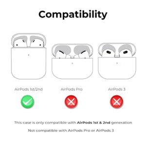 Mouzor Cute Airpods Case, Airpods 2 Case, Boba Tea Cow Funny 3D Cartoon Animal Case, Soft PVC Full Protection Shockproof Charging Case Cover with Carabiner for Airpods 1st Generation, 2nd Generation