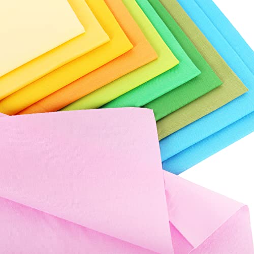 Meneng Solid Cotton Fabric Bundle: 50pcs Pack 10x10 Inch Percut Squares Assorted Washable Quliting Fabrics Bundles for Patchwork Sewing DIY Handmade Crafts