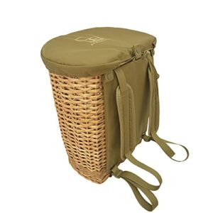 acropolis mushroom foraging bag - wicker basket for adults and kids - haversack bushcraft bags - gardeners harvest basket - forage pouch for hiking, morel mushrooms, camping, hunting, x-large, phg-5