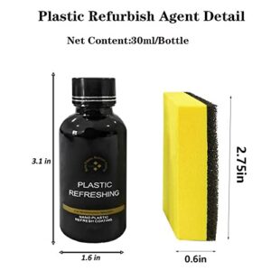 ZMPDJG Plastic Refreshing Nano Plastic Refresh Coating,30ml Plastic Parts Refurbish Agent Car Exterior Restorer,Plastic Refurbishment for Car Interior Cleaning (Pack of 2Sets)