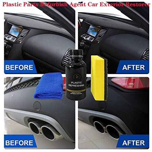 ZMPDJG Plastic Refreshing Nano Plastic Refresh Coating,30ml Plastic Parts Refurbish Agent Car Exterior Restorer,Plastic Refurbishment for Car Interior Cleaning (Pack of 2Sets)