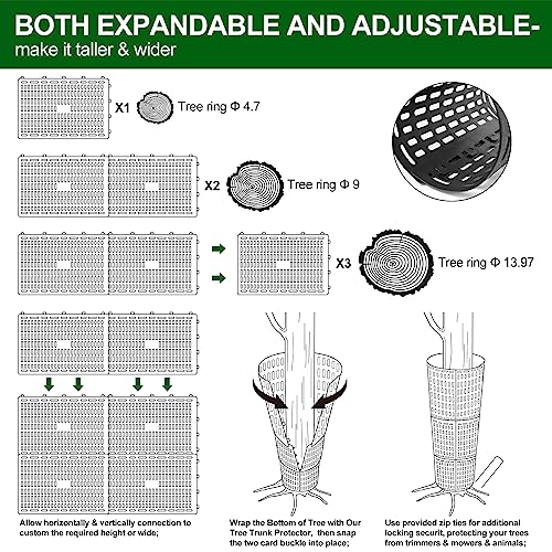 UGarden Plant and Tree Guard Protector, Tree Trunk Protector Around Trunk Bark, Saplings, and Vines, Expandable Tree Bark Protector 19 Inches Tall, Protect from Trimmers, Mowers, and Animals(18 Pack)