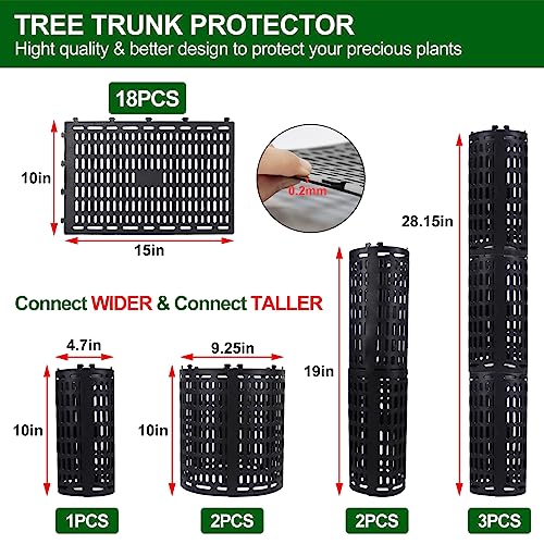 UGarden Plant and Tree Guard Protector, Tree Trunk Protector Around Trunk Bark, Saplings, and Vines, Expandable Tree Bark Protector 19 Inches Tall, Protect from Trimmers, Mowers, and Animals(18 Pack)