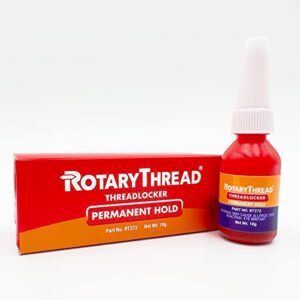 Permanent Hold Threadlocker, Heavy Duty High Strength Adhesive Locks Metal Fasteners Curing Sealant 0.35oz (RT272) by Rotary Thread