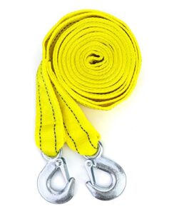 qwork tow strap, | 1.8" x 13' | 11000 lb capacity, heavy duty towing strap with safety hook, trailer rope unloader for vehicle recovery, towing, stump removal, etc