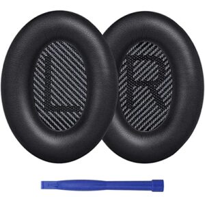 qc35 ear pads, replacement protein leather earpads memory foam ear cushions cups repair parts for bose quietcomfort 35 (qc35) & quiet comfort 35 ii (qc35 ii) headphones - black