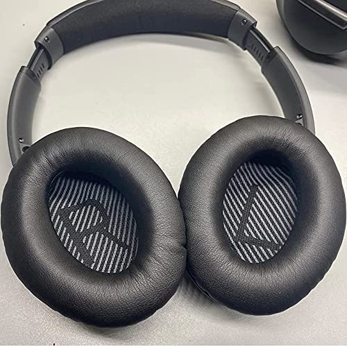 QC35 Ear Pads, Replacement Protein Leather Earpads Memory Foam Ear Cushions Cups Repair Parts for Bose QuietComfort 35 (QC35) & Quiet Comfort 35 II (QC35 ii) Headphones - Black