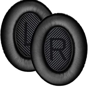 QC35 Ear Pads, Replacement Protein Leather Earpads Memory Foam Ear Cushions Cups Repair Parts for Bose QuietComfort 35 (QC35) & Quiet Comfort 35 II (QC35 ii) Headphones - Black