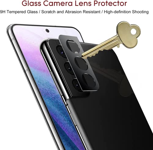 Tempered Glass Front Screen Protector Compatible with Samsung Galaxy Z Fold 3 5G+ 2X Privacy Inner Soft Protector+ 2X Camera Lens Protector+ 2X Side Film [Scratch Resistant] [Bubble Free]