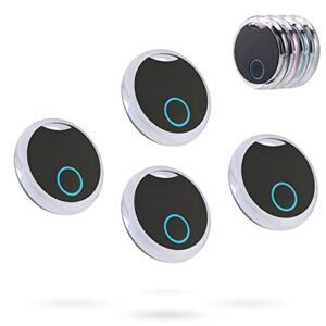 key finder tracker, 4 pack item finder locator bluetooth 5.0 tracker device smart tag for keys remote wallet, app control key tracker compatible with ios and android, black