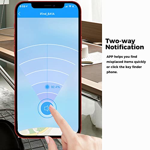 Key Finder Tracker, 4 Pack Item Finder Locator Bluetooth 5.0 Tracker Device Smart Tag for Keys Remote Wallet, APP Control Key Tracker Compatible with iOS and Android, Black