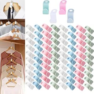 woonsoon clothes hanger connector hooks, 80pcs sturdy mini cascading thickened 20lbs space saving closet organizer, extender clips, 4-color connection hooks for