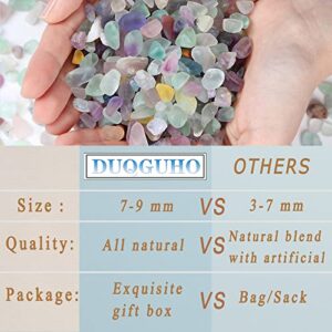 DUQGUHO Decorative Rocks Aquarium Gravel Natural Fluorite Crystals Chip Bulk Rocks Gravel for Plants Terrarium Supplies Little Fish Tank Gravel Pebbles Vase Filler 0.44 lbs