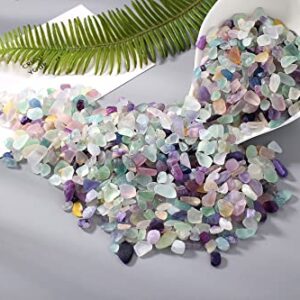 DUQGUHO Decorative Rocks Aquarium Gravel Natural Fluorite Crystals Chip Bulk Rocks Gravel for Plants Terrarium Supplies Little Fish Tank Gravel Pebbles Vase Filler 0.44 lbs