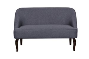 container furniture direct contemporary slopped arms loveseat, fabric upholstered couch for living room, apartment, college dorm and office, 49.2 inches, dark grey