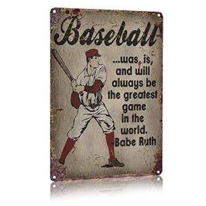 wondercave baseball was,is and will always be the greatest game in the world metal tin sign for bar garage boy's room wall decor retro vintage 7.87 x 11.8 inches 30 x 20 cm