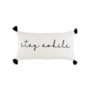 levtex home - caden - decorative pillow (12 x 24in.) - stay awhile - black and white