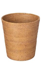 kouboo loma round rattan paper waste basket (honey-brown)