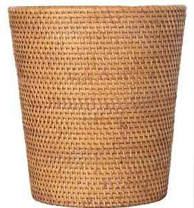 Kouboo Loma Round Rattan Paper Waste Basket (Honey-Brown)