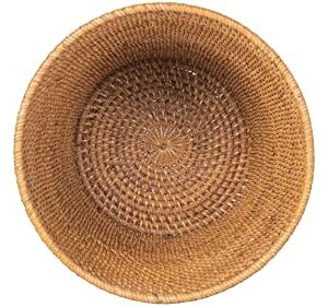 Kouboo Loma Round Rattan Paper Waste Basket (Honey-Brown)