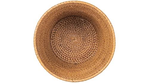 Kouboo Loma Round Rattan Paper Waste Basket (Honey-Brown)