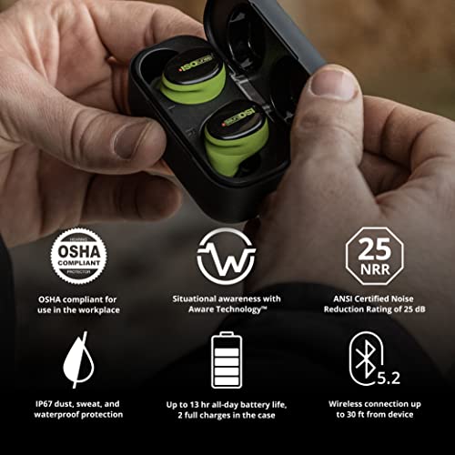 ISOtunes Free Aware Hearing Protection: True Wireless Bluetooth Earbuds with Audio Passthrough Technology
