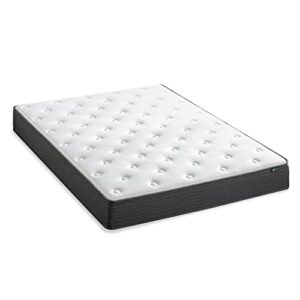 Zinus 8 Inch Comfort Essential Pocket Spring Hybrid Mattress/Pressure Relieving Support/CertiPUR-US Certified/Mattress-in-a-Box, Twin, White; Grey