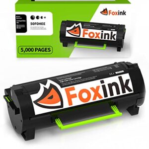 foxink compatible toner cartridge for lexmark ms310 ms310dn ms312 ms312dn ms315 ms315dn ms410 ms410dn ms415 ms415dn ms510 ms610 printer remanufactured for 501h 50f1h00, high capacity 5,000 page yield
