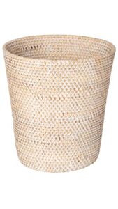 kouboo loma round rattan paper waste basket (latte)