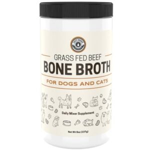 left coast performance 8oz beef bone broth powder for dogs and cats – premium grass-fed beef broth topper for picky eaters –supports joints and gut health – bone broth for cats