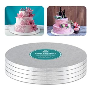 silver cake drum round 16 inch cake boards with 1/2-inch thick smooth edges for multi tiered birthday wedding party cake drums board