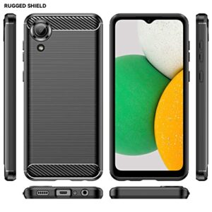 M MAIKEZI Samsung A03 Core case,Galaxy A03 Core case,with HD Screen Protector, Shock-Absorption Flexible TPU Bumper Soft Rubber Protective Case Cove for Samsung Galaxy A03 Core (Black Brushed TPU)