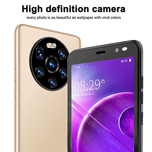 VBESTLIFE Unlocked Android Smartphone, 4GB+512MB RAM, with 5.45in Display, 2MP Rear Camera, 3G Dual Card Dual Standby Mobile Phone(Gold)