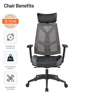 Pago Pinnacle Executive Office Chair Big and Tall. Ergonomic Office Chair High Back, Tall Adjustable Office Chair, Tall Office Desk Chair with Weight Balance Mechanism Adjustable Arms and Headrest