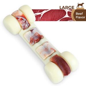 Tikaton Hammerbone Durable Dog Chew Toy for Aggressive Chewers, Beef Flavor Dog Toy, Large