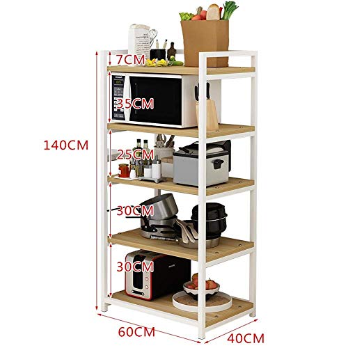 JF-XUAN Kitchen Shelf Microwave Oven Rack Multifunctional Open Microwave Oven Rack 5-layer Kitchen Storage Shelf Compatible with Kitchen Utensils Towels And Accessories Large Microwave Oven Rack (C