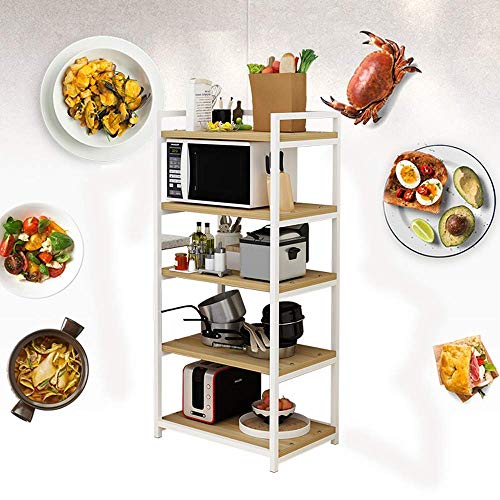 JF-XUAN Kitchen Shelf Microwave Oven Rack Multifunctional Open Microwave Oven Rack 5-layer Kitchen Storage Shelf Compatible with Kitchen Utensils Towels And Accessories Large Microwave Oven Rack (C
