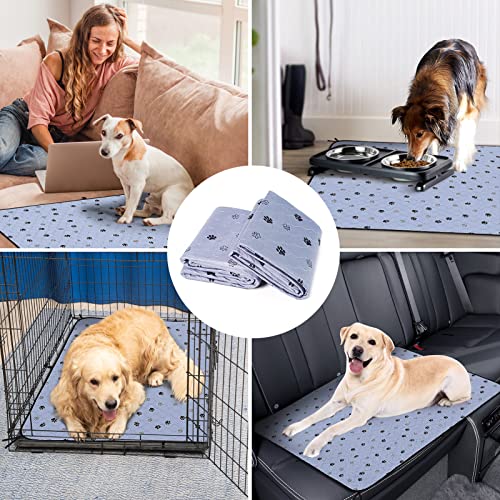 Non-Slip Washable Pee Pads for Dogs, 2 Pack Large 36"x41" Ultra-Absorbent and Leak-Proof Reusable Potty Training Pads for Dogs and Cats Puppy Pads of Add 8 Lanyards