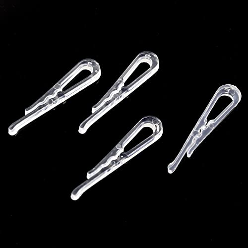 RLECS 300pcs Transparent Plastic Alligator Clip 38mm Shirt Fixing Packing Clip U Shape Plastic Clothespins for Ties Socks Pants Shirts