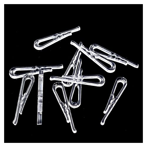 RLECS 300pcs Transparent Plastic Alligator Clip 38mm Shirt Fixing Packing Clip U Shape Plastic Clothespins for Ties Socks Pants Shirts