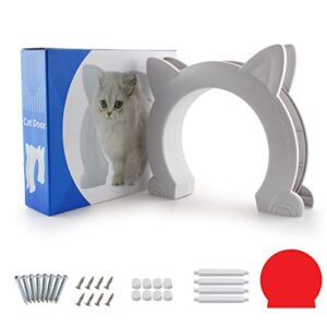 Wordcam Large Cat Door Interior Door, XL Indoor Cat Door, Pet Doors for Cats, Kitties and Small Dogs (White)