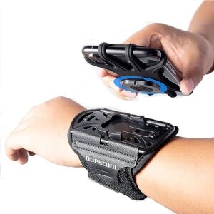 loksengtech-wristband phone holder 360°rotatable -phone armband is detachable -running phone holder for 4''-6.5''phones,for sports,exercise(black)